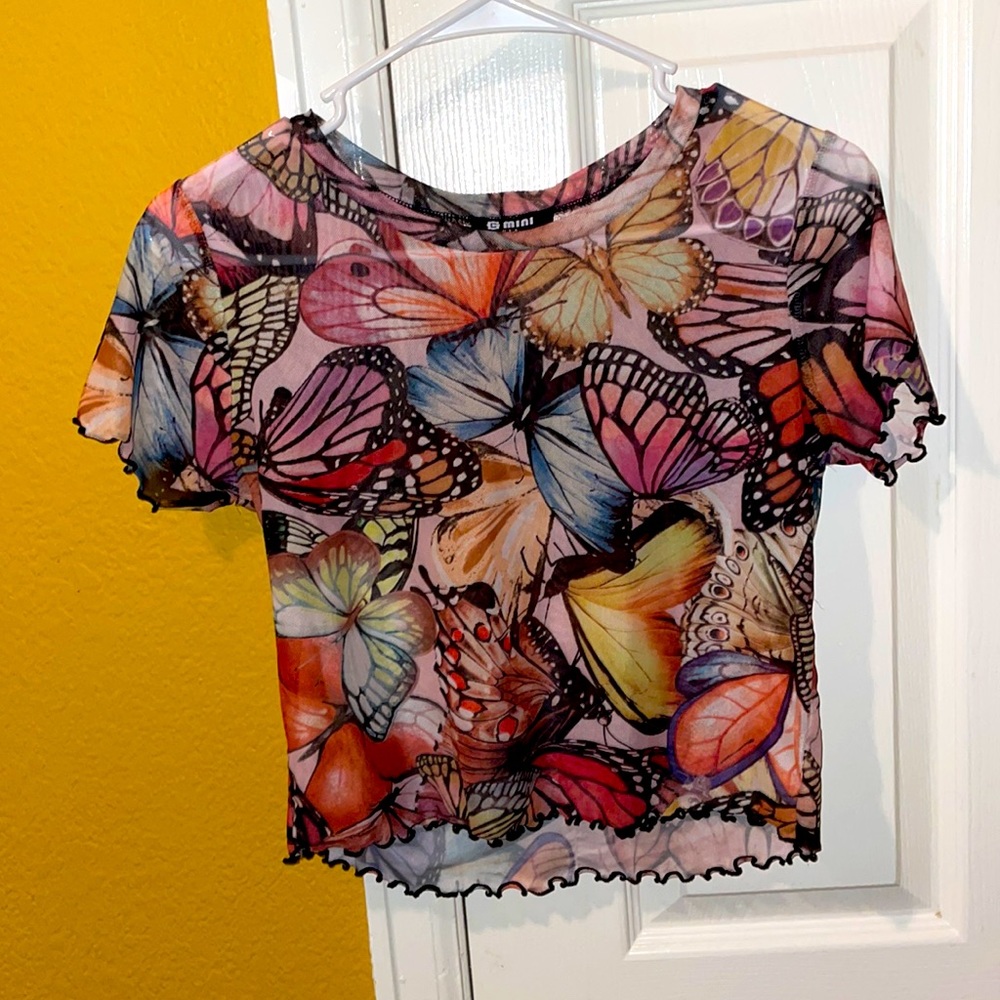 Gmini sheer butterfly top